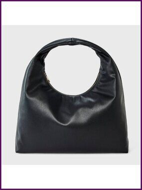 Faux Leather Soft Shoulder Bag with Zip Pocket